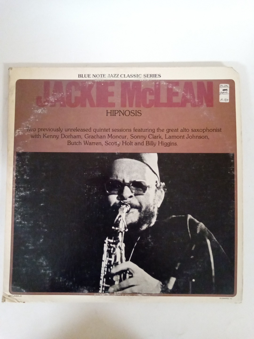 Jackie McLean Hipnosis Double LP 1978 Blue Note Records Jazz Vinyl Sonny Clarke