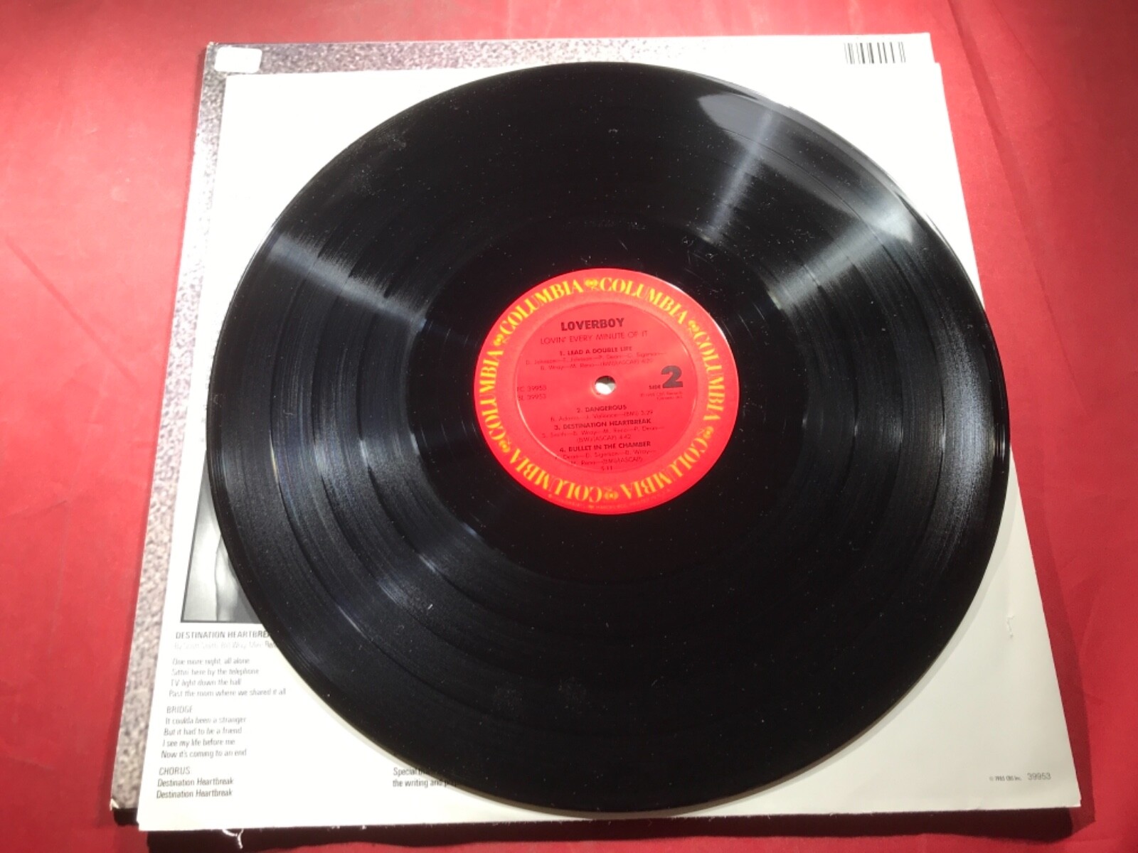 L3-5 LOVERBOY Lovin’ Every Minute Of It … 1985 … FC 39953 – RECORD – ROCK
