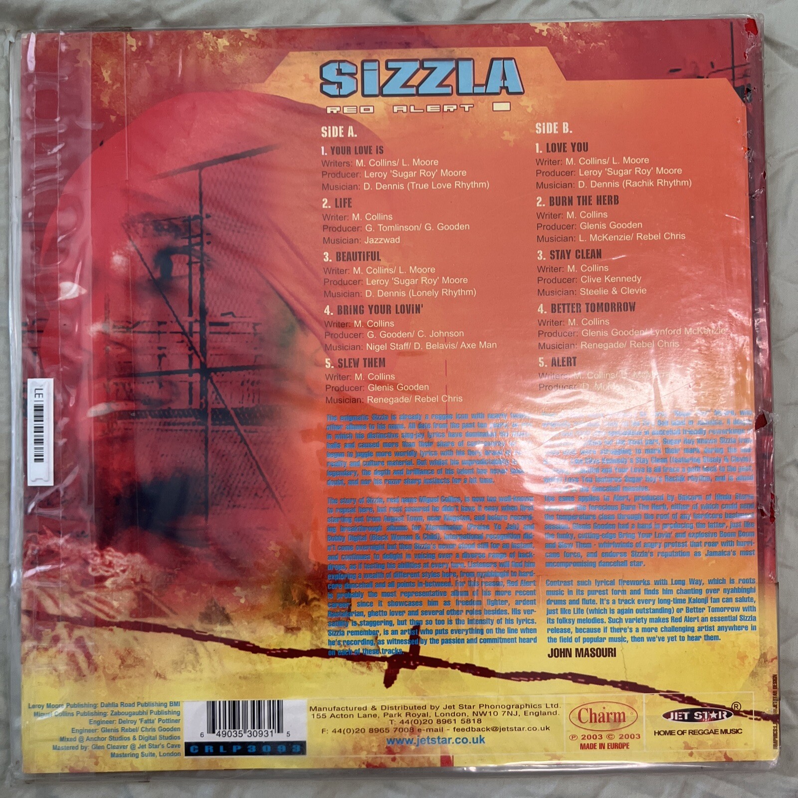 Sizzle Red Alert Vinyl