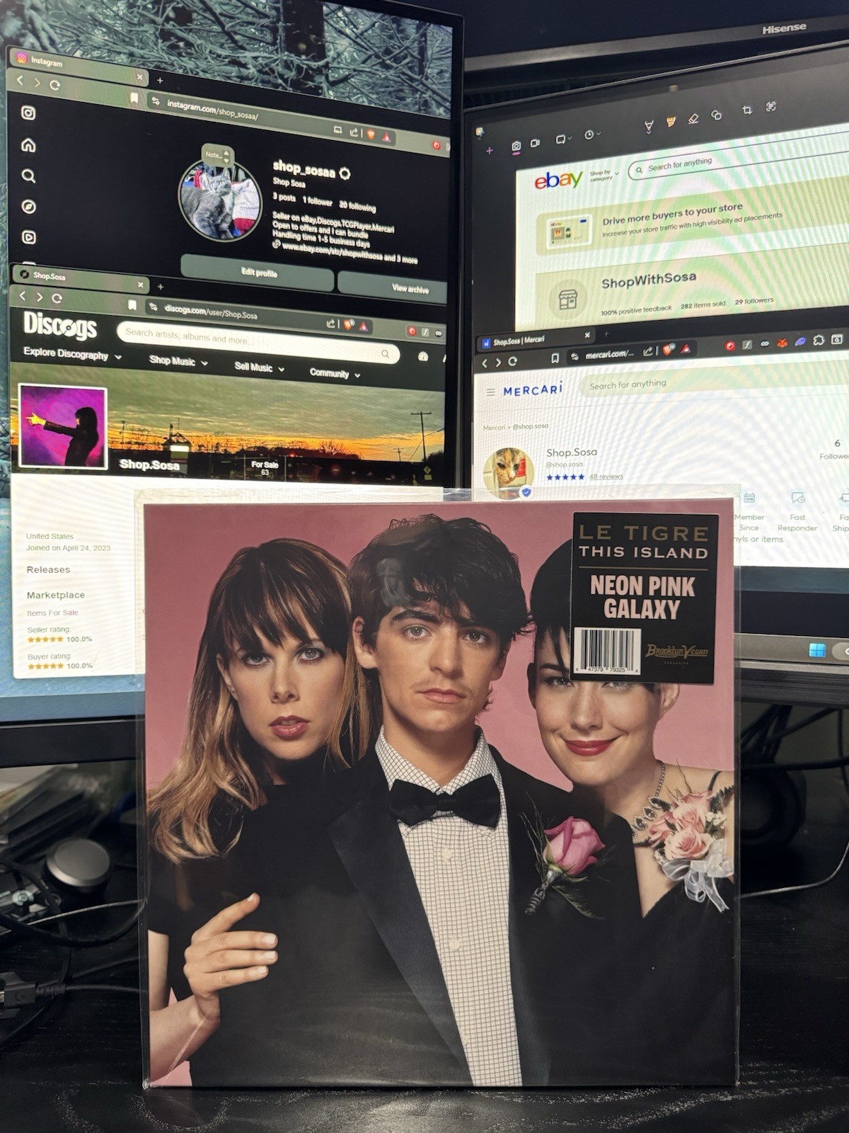 LE TIGRE – THIS ISLAND Vinyl LP Neon Pink Galaxy Brand New