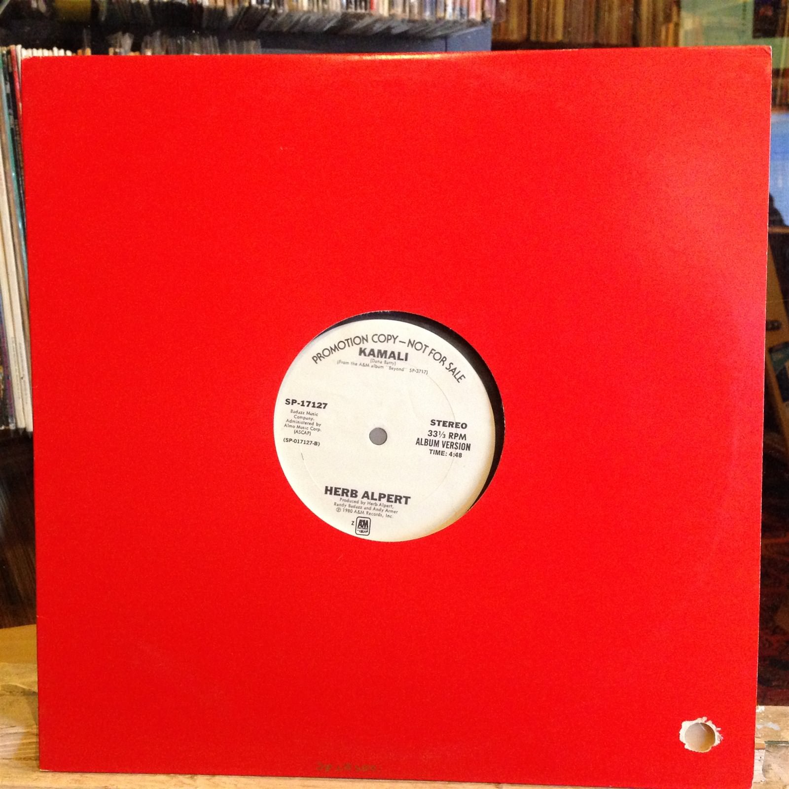 [SOUL/FUNK/JAZZ]~NM 12″~HERB ALPERT~Kamali~[3:24~4:48]~[1980~A&M~WLP PROMO]