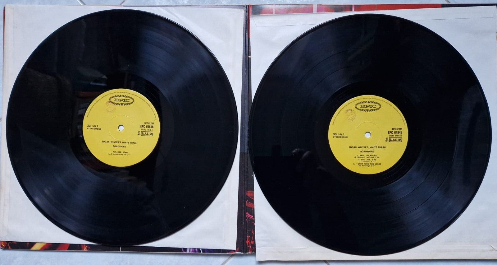 2LP 12″ Roadwork-Edgar Winter’s white trash EPC 64845 Italy 1972
