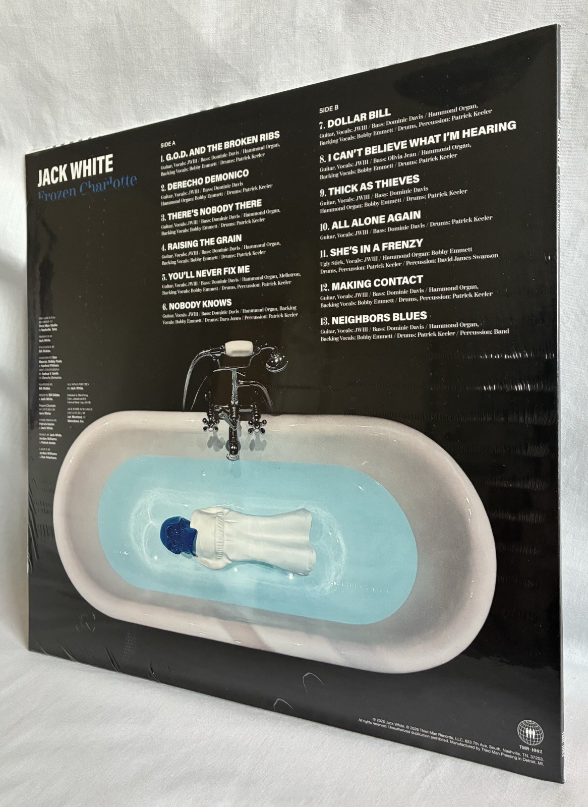 IN HAND!! Jack White Frozen Charlotte BLUE MARBLE Vinyl LP Third Man•Brand New•
