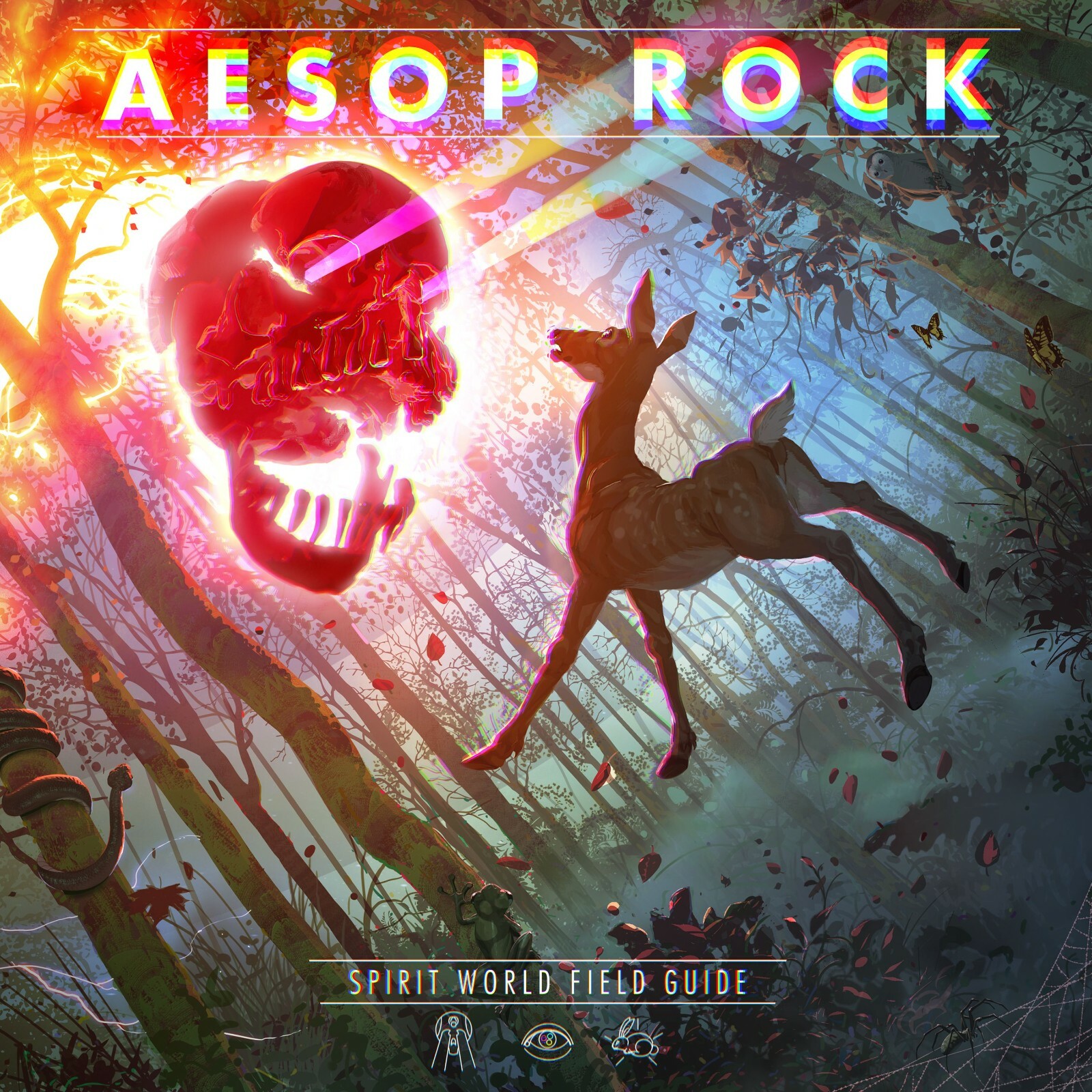 Aesop Rock SPIRIT WORLD FIELD GUIDE +MP3s & Stickers LIMITED New Clear Vinyl 2LP