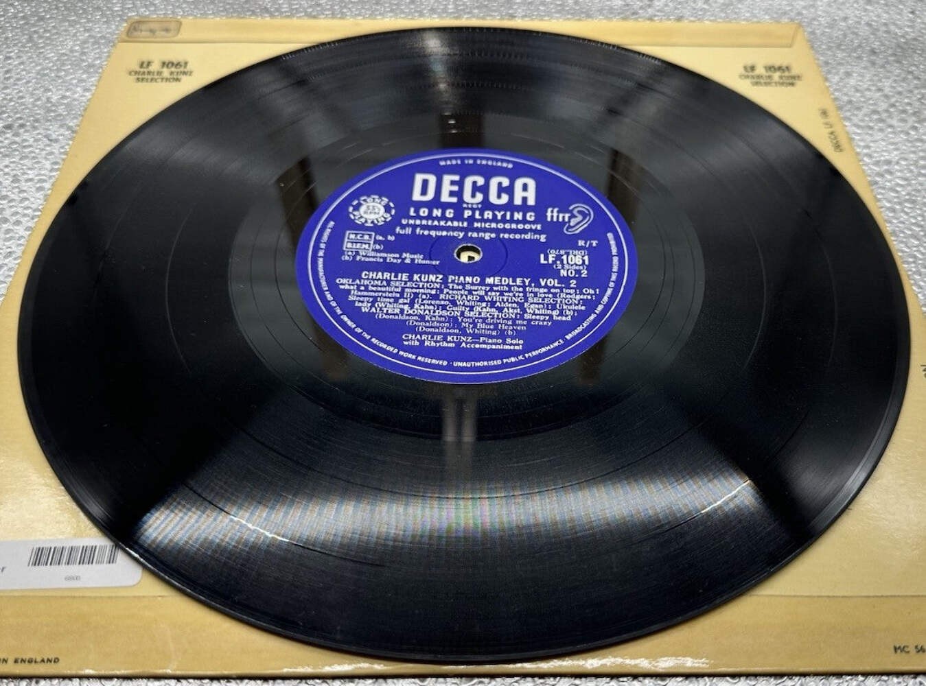 Decca Long Playing Full Frequency Range Recording 10” Record In Good Cond 6803