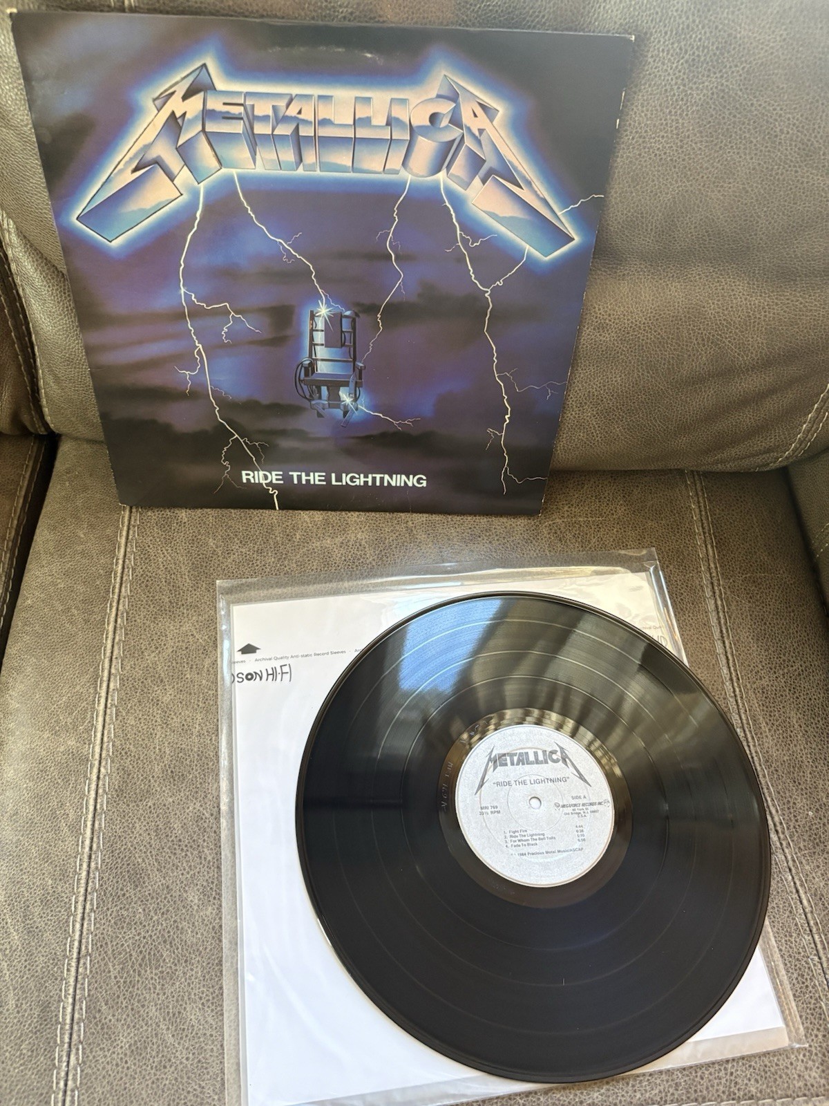 Metallica Ride the Lightning 1984 Megaforce Records MRI-769 Silver Label 1st US