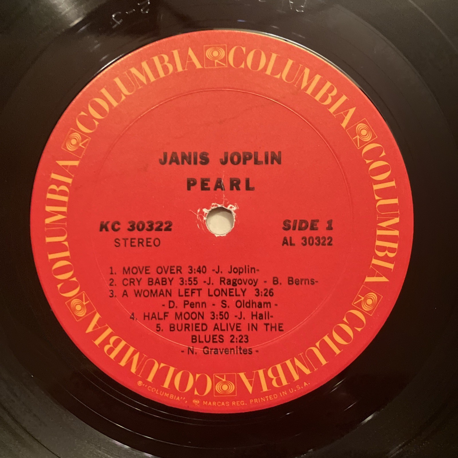 Janis Joplin Pearl Vinyl LP Columbia PC 30322 Full Tilt Boogie Vintage Record