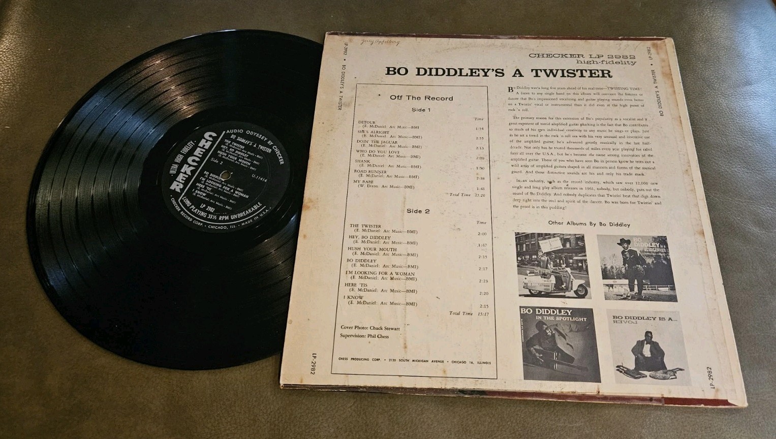 Bo Diddley Bo Diddley’s A Twister Vinyl Checker Vinyl LP 2982 Checker MONO 1962