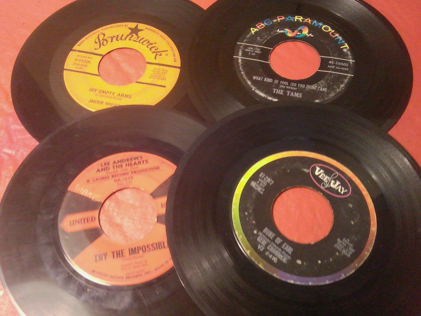 Faux Snakeskin 45 RPM CASE & (50) 1950’s-60’s Doo Wop R & B 45’s See Photos