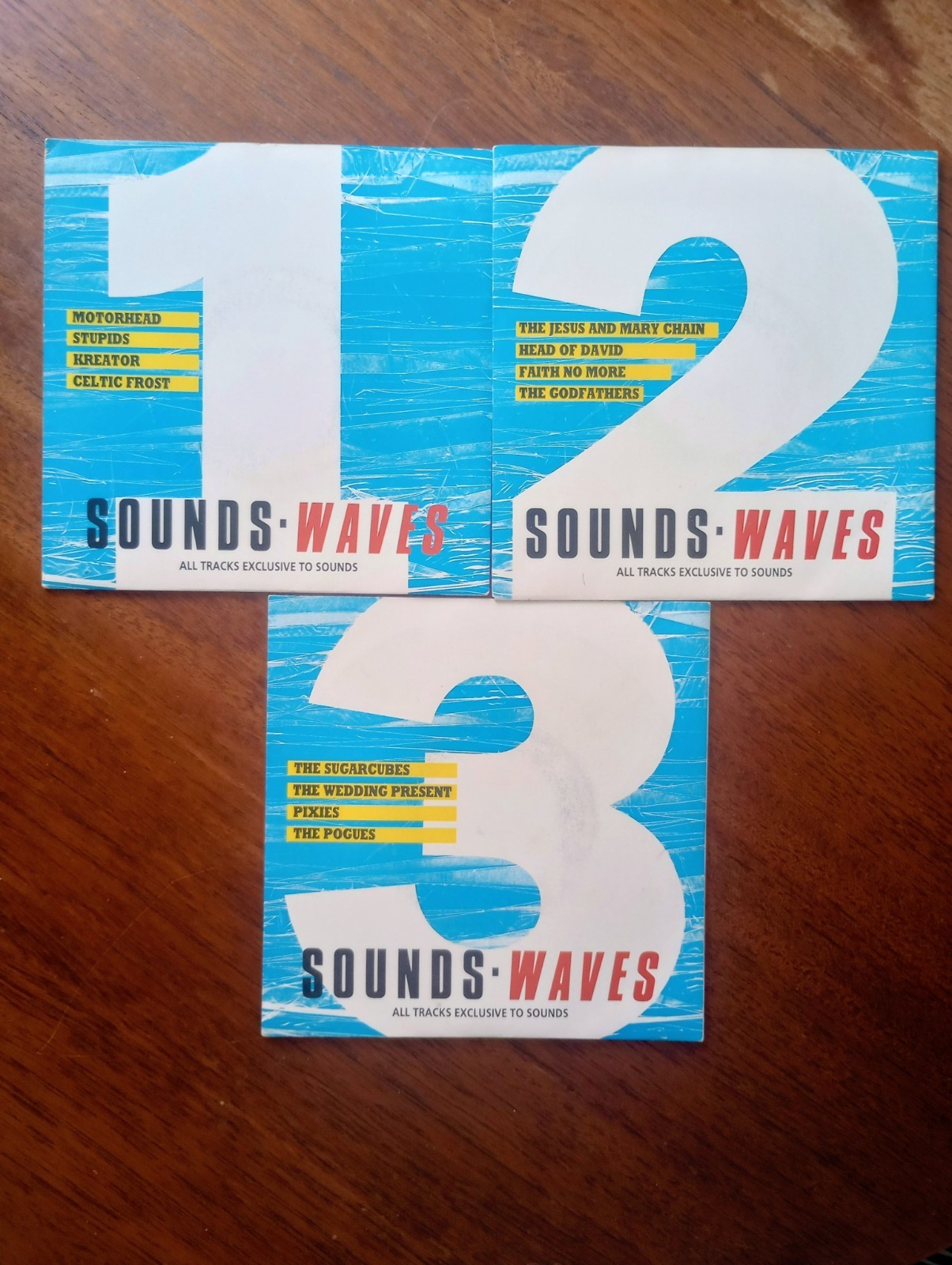 Sounds Waves 3 x 7″ Vinyl EPs (Pixies, Pogues, Mötorhead, Wedding Present..)