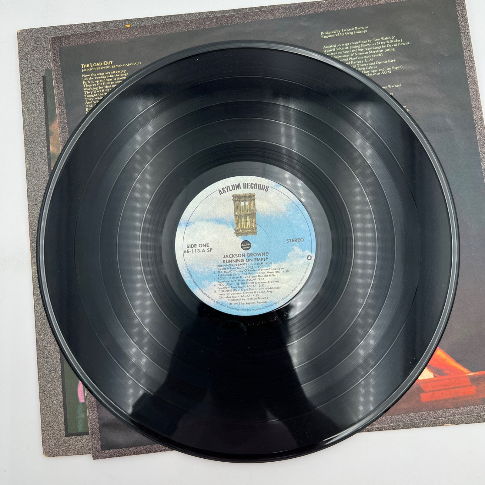 Jackson Browne – Running on Empty LP 1977 Asylum 6E-113 SP Vinyl + Inner Sleeve