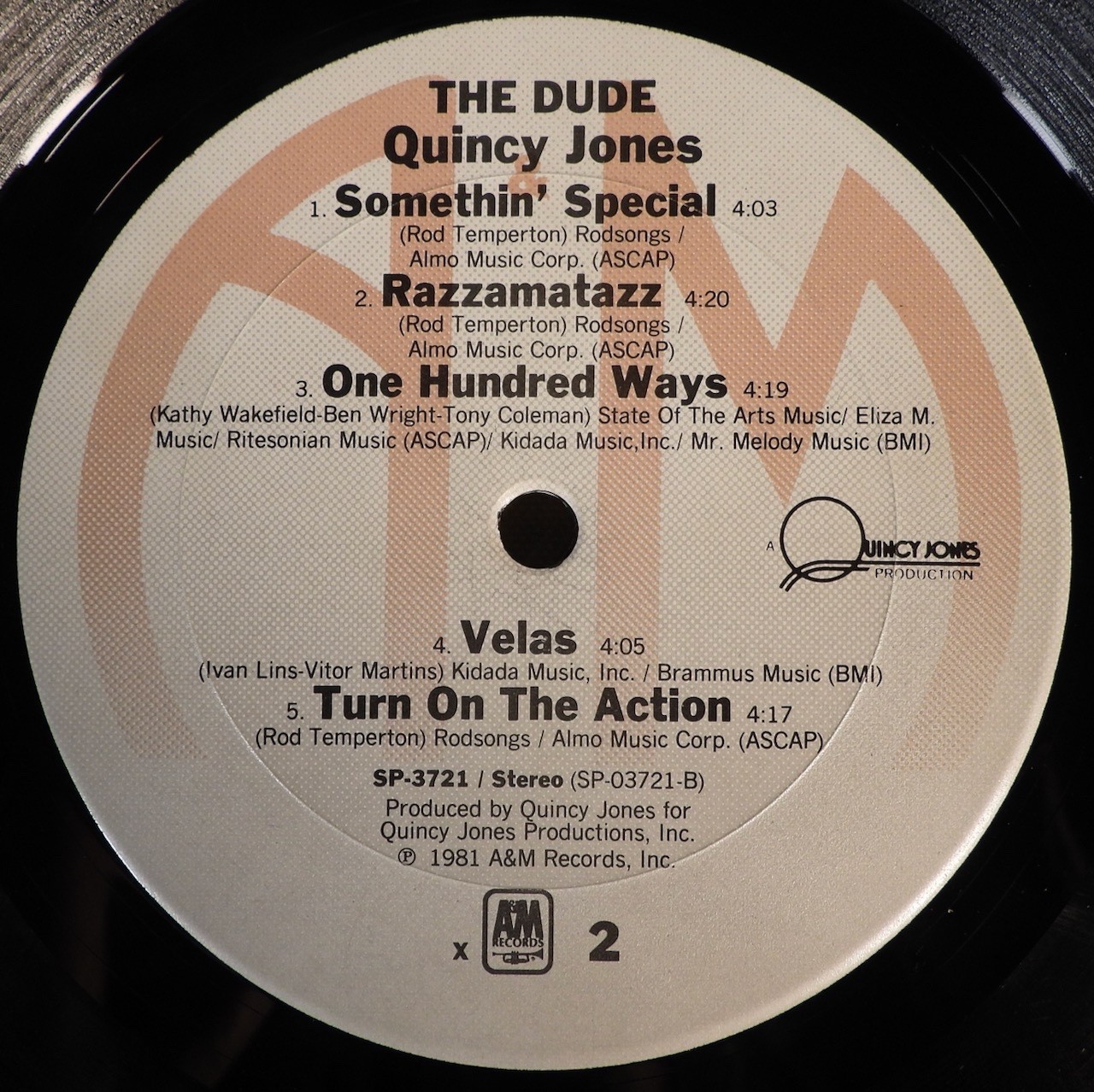 Quincy Jones ‎– The Dude LP 1981 US x-Pitman Pressing VG