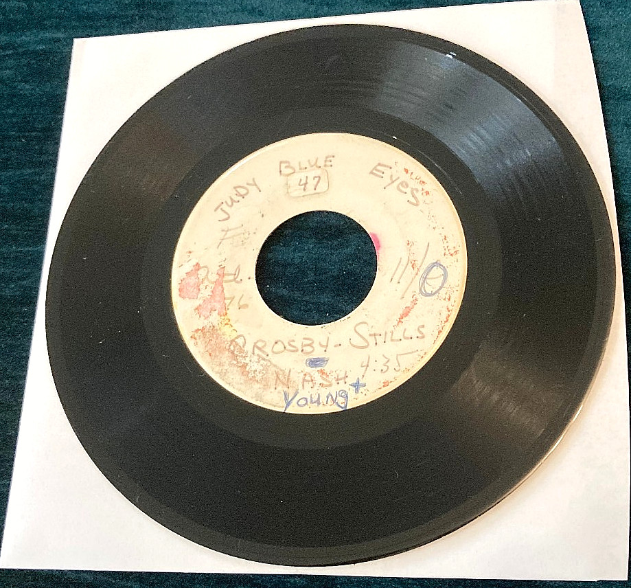 Crosby, Stills, Nash & Young: Judy Blue Eyes one sided TEST PRESSING 45 VG