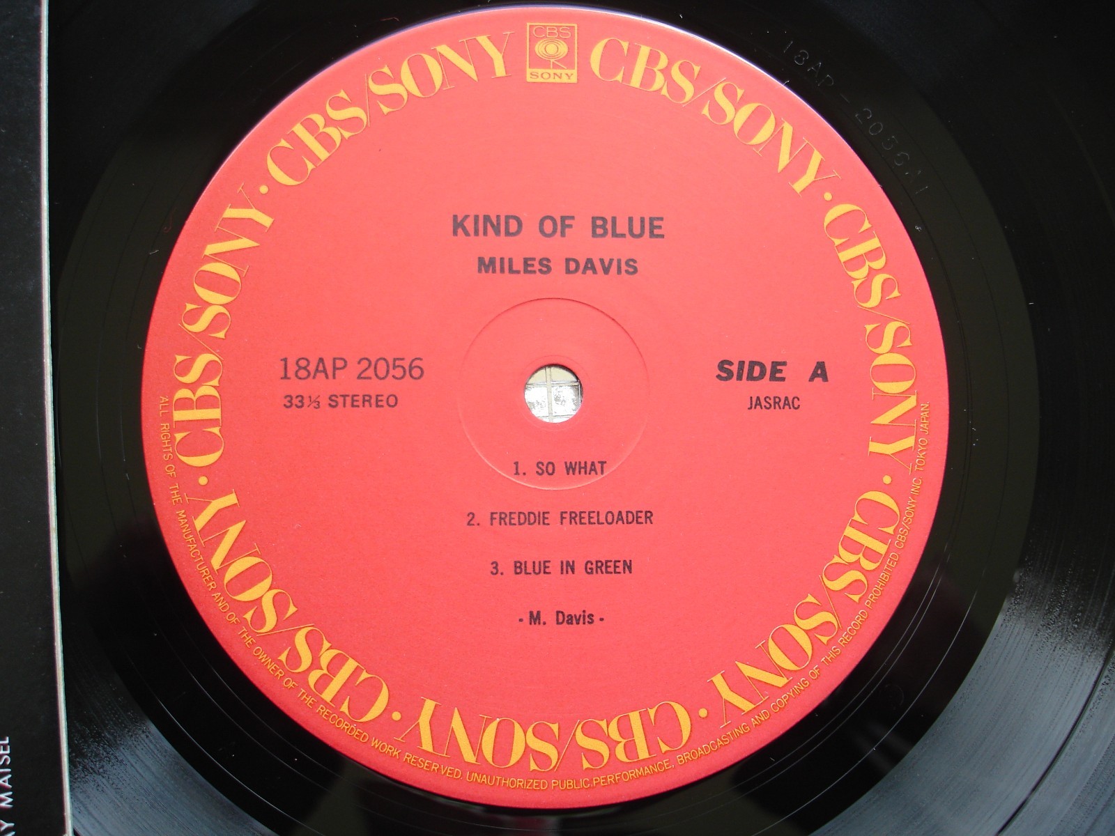 Miles Davis ~ Kind Of Blue ~ Japan IMPORT LP CBS/Sony – 18AP 2056