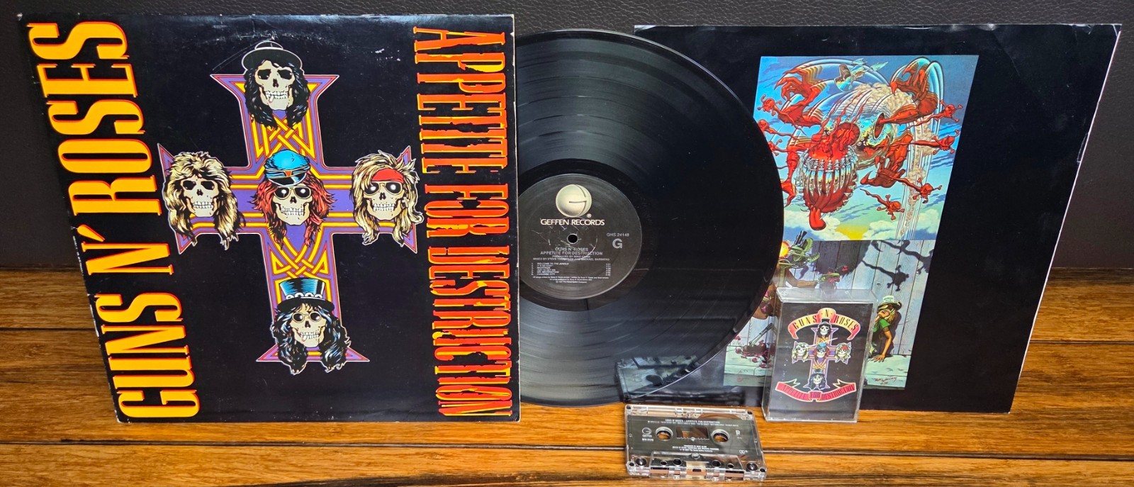 1987 PRESS Guns N’ Roses ‎– Appetite For Destruction LP vinyl record & cassette!