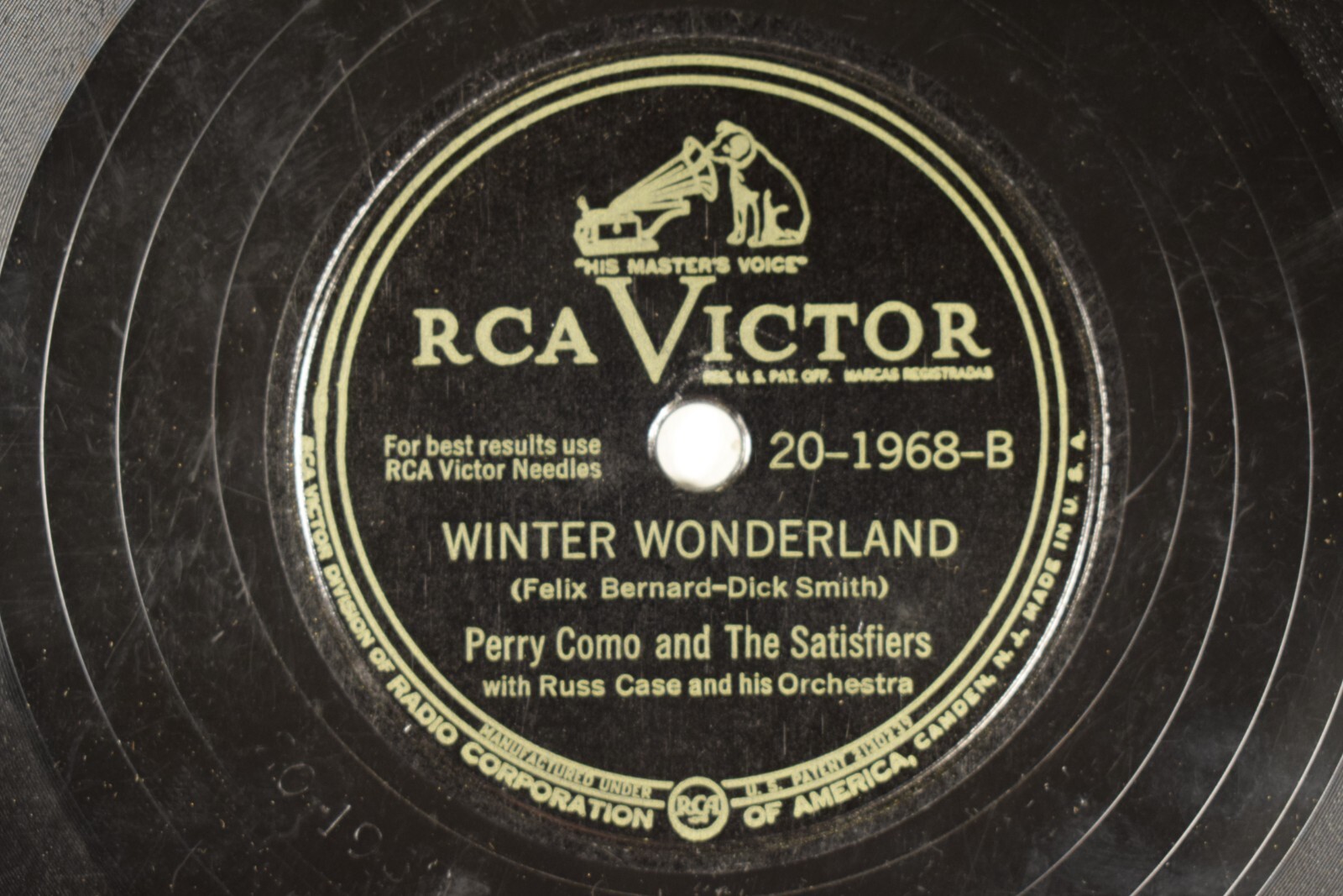 Perry Como 78 RPM Victor – Winter Wonderland L14E