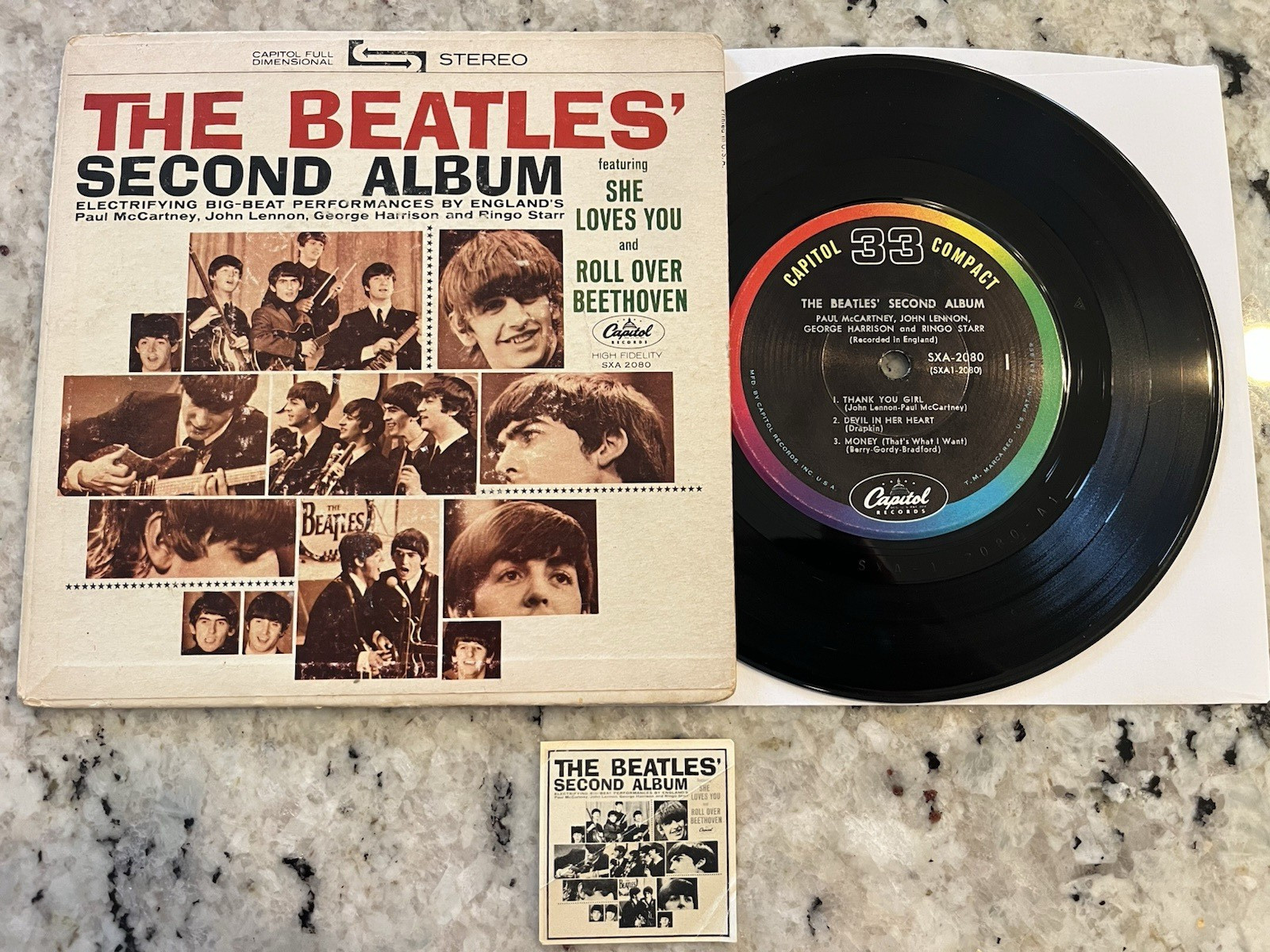 Beatles Capitol Compact 33 SXA-2080 The Beatles Second Album Juke Box w/Mini Pic