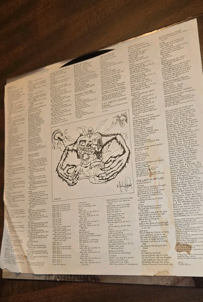 Thriller – Michael Jackson (LP 1982 Epic Records) EX/VG