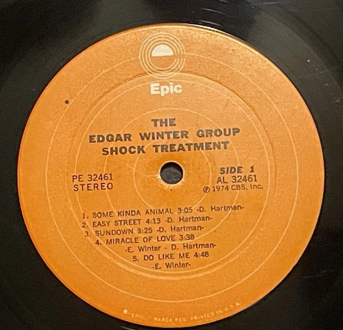 THE EDGAR WINTER GROUP SHOCK TREATMENT EPIC (VG) PE-32461 LP VINYL RECORD