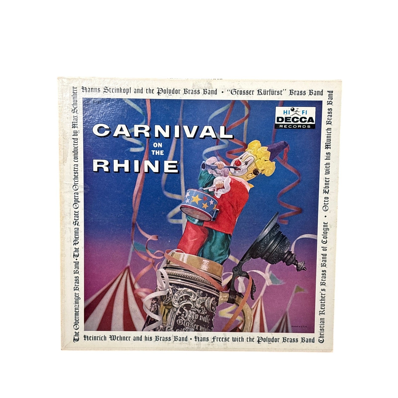 Various – Carnival On The Rhine Decca DL 8704 LP, Album VG+ with insert