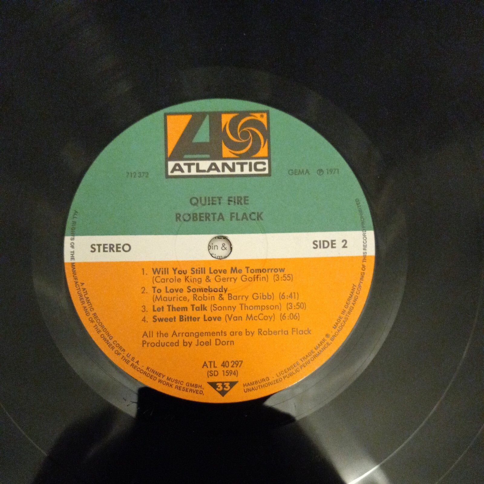 Roberta Flack – Quiet Fire LP – Atlantic ATL 40297 German Import Rare VG+!!