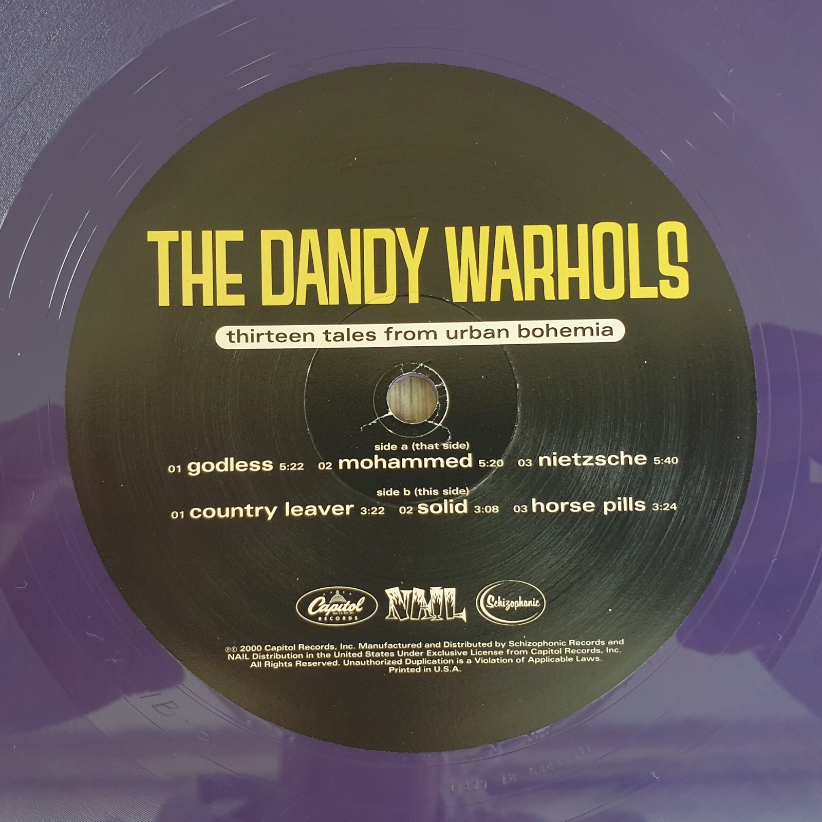The Dandy Warhols Thirteen Tales From Urban Bohemia Purple + Blue LP 2000 Shrink
