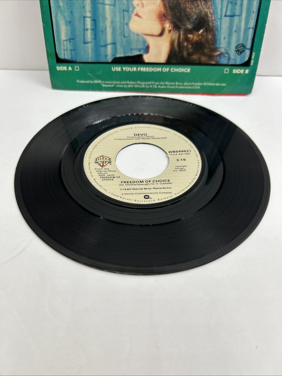 DEVO Snowball / Freedom Of Choice – 1980 WARNER BROS. 7” 45 NEW WAVE SYNTH POP