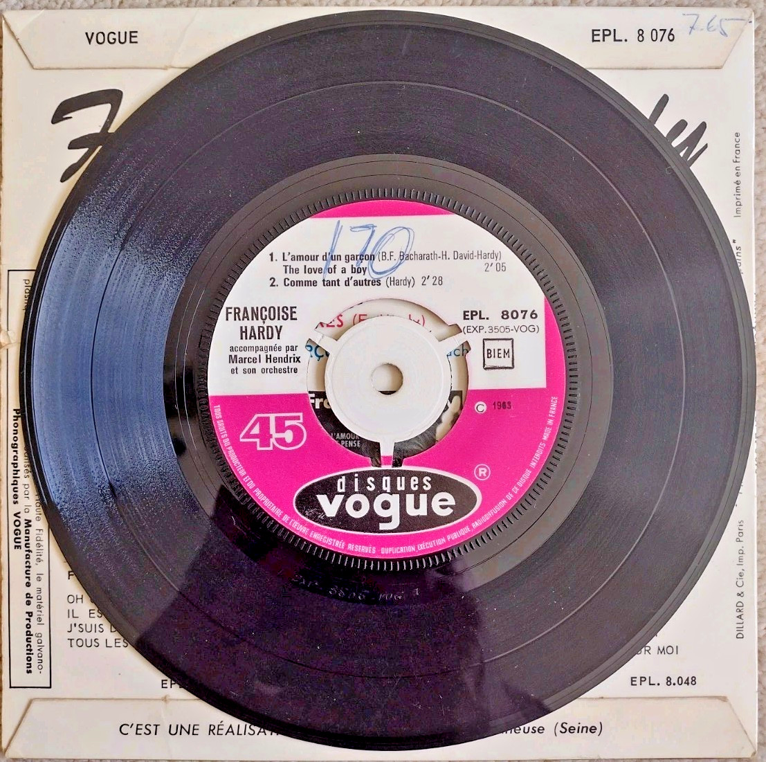 Francoise Hardy 3x Vogue EPs Le Premier Bonheur du Jour++ 1962/3 VG/VG(+)