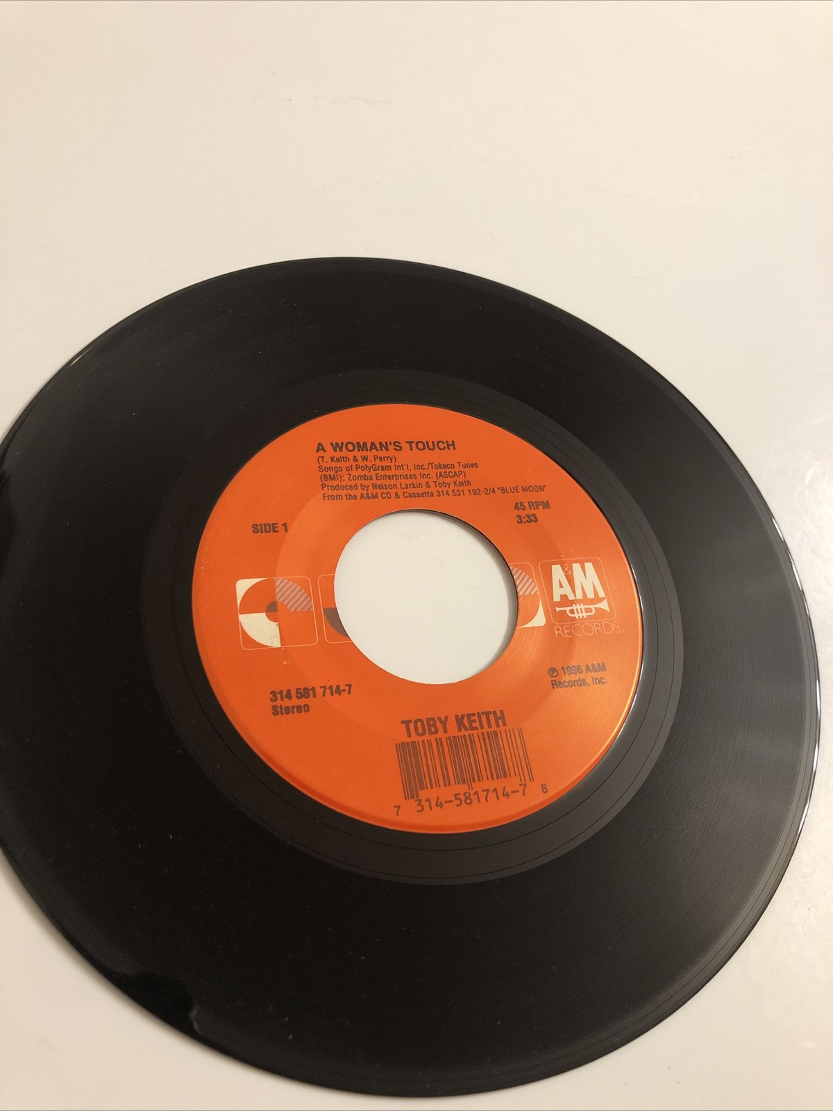 Woman’s Touch [Single] [7 inch Vinyl Disc] by Toby Keith (Vinyl, Jul-1996, Merc