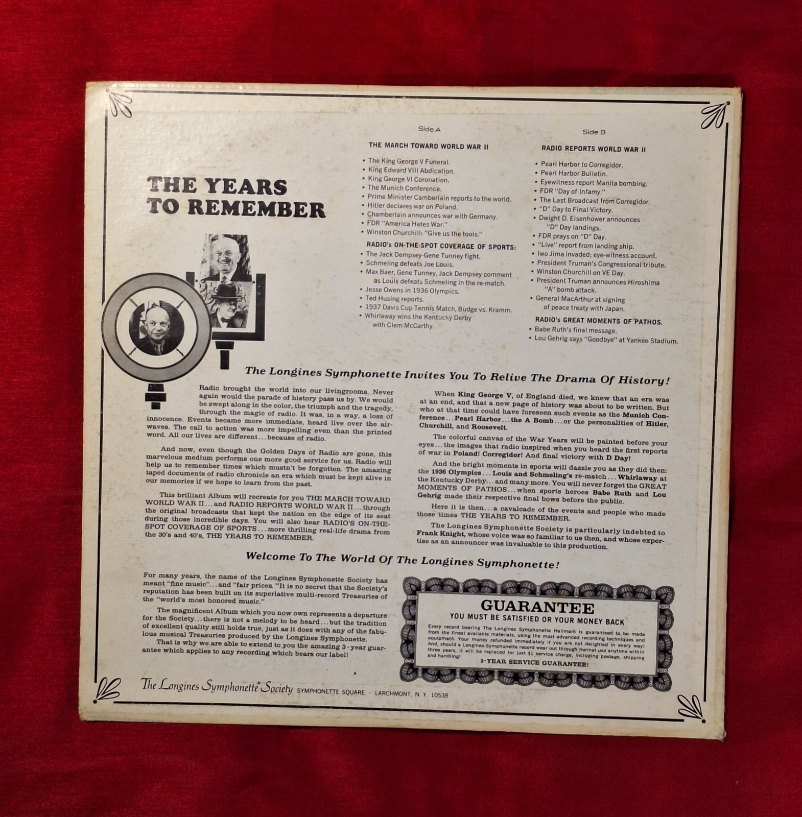 The Years To Remember ~ 1966 Vinyl, LP SY5185 Longines Symphonette PLAYS GREAT