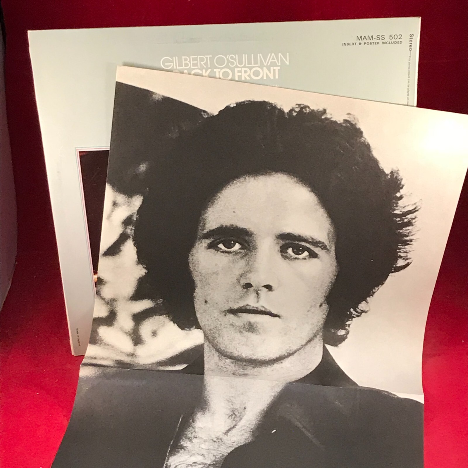 GILBERT O’SULLIVAN Back To Front 1972 UK vinyl + Insert poster Clair original C