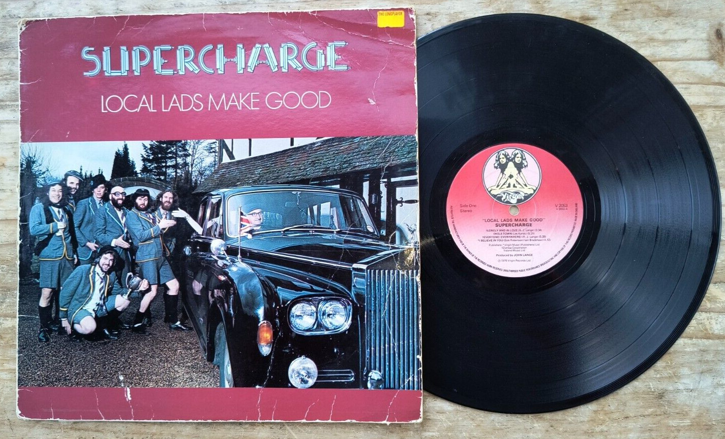 SUPERCHARGE “LOCAL LADS MAKE GOOD” ORIG VIRGIN UK VINYL LP 1976 FUNK SOUL