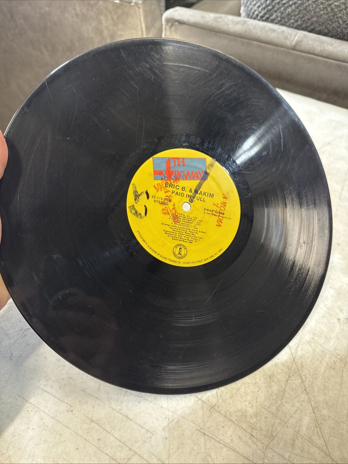 ERIC B. & RAKIM – Paid In Full- Vinyl LP – 1987 Original BWAY-4005A No Sleeve