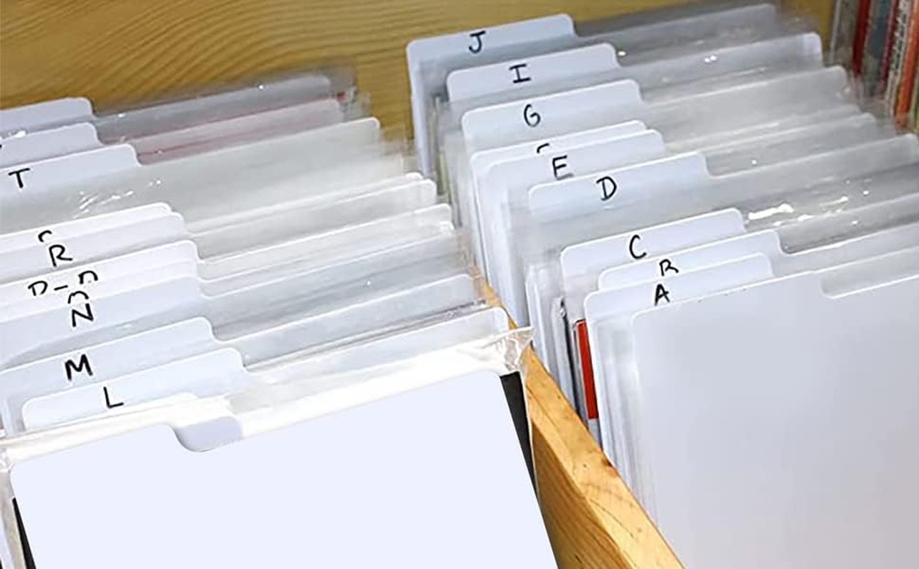12 Inches LP Divider with Alphabet Labels, 12″ 33 RPM Record Divider, Vinyl R…