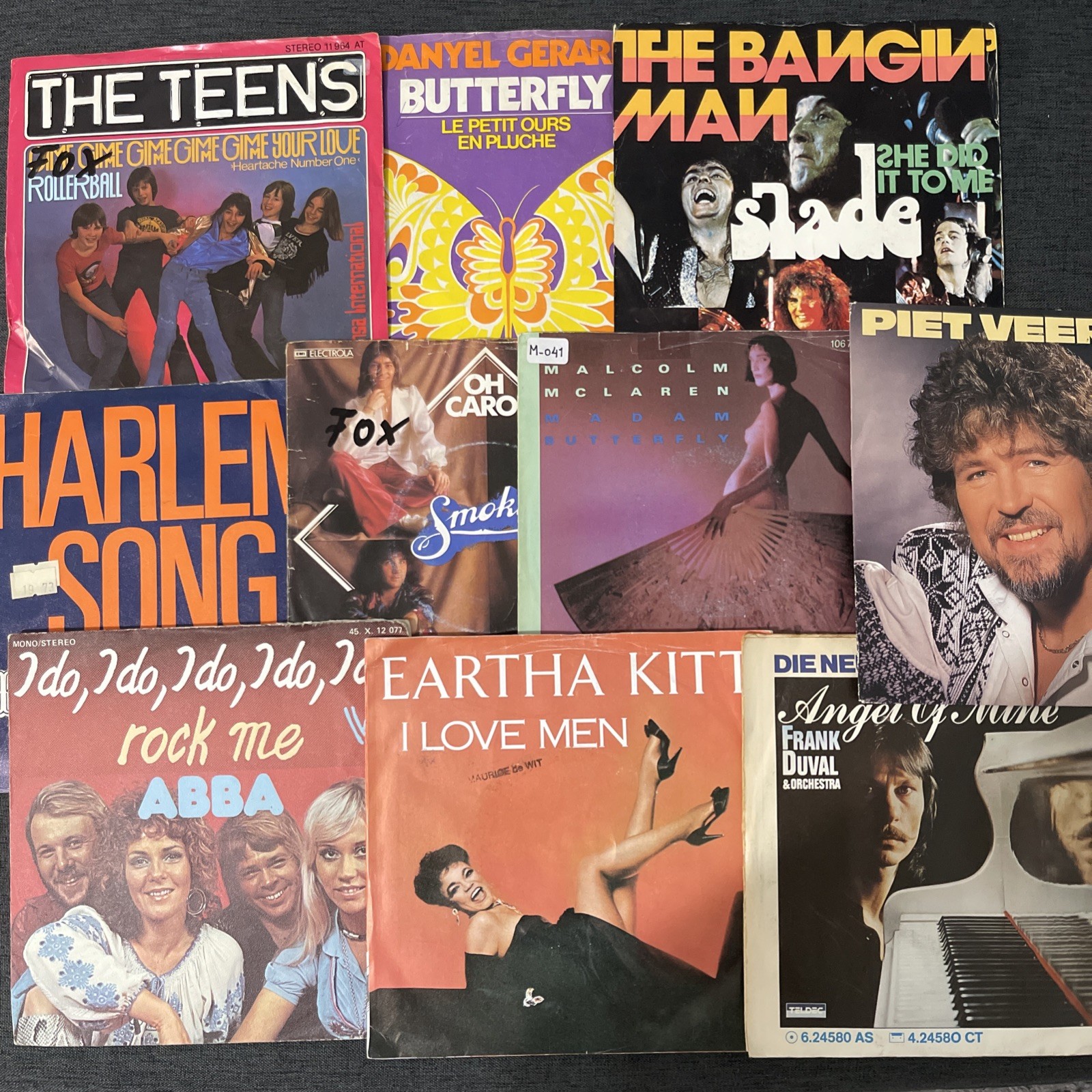 lot of 10 – 7″ vinyl records by various artists, see description.45RPM
