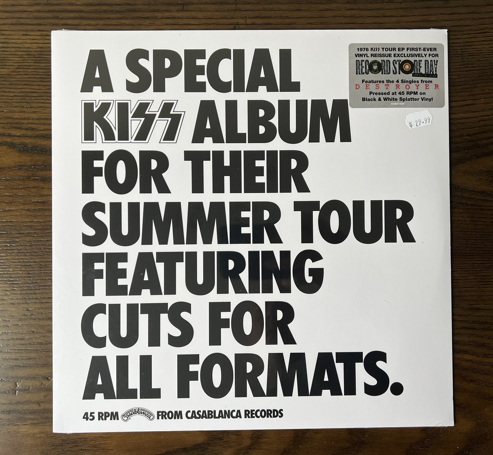 “1976 A SPECIAL KISS ALBUM” RSD 2026 BLACK & WHITE SPLATTER VINYL REISSUE NEW