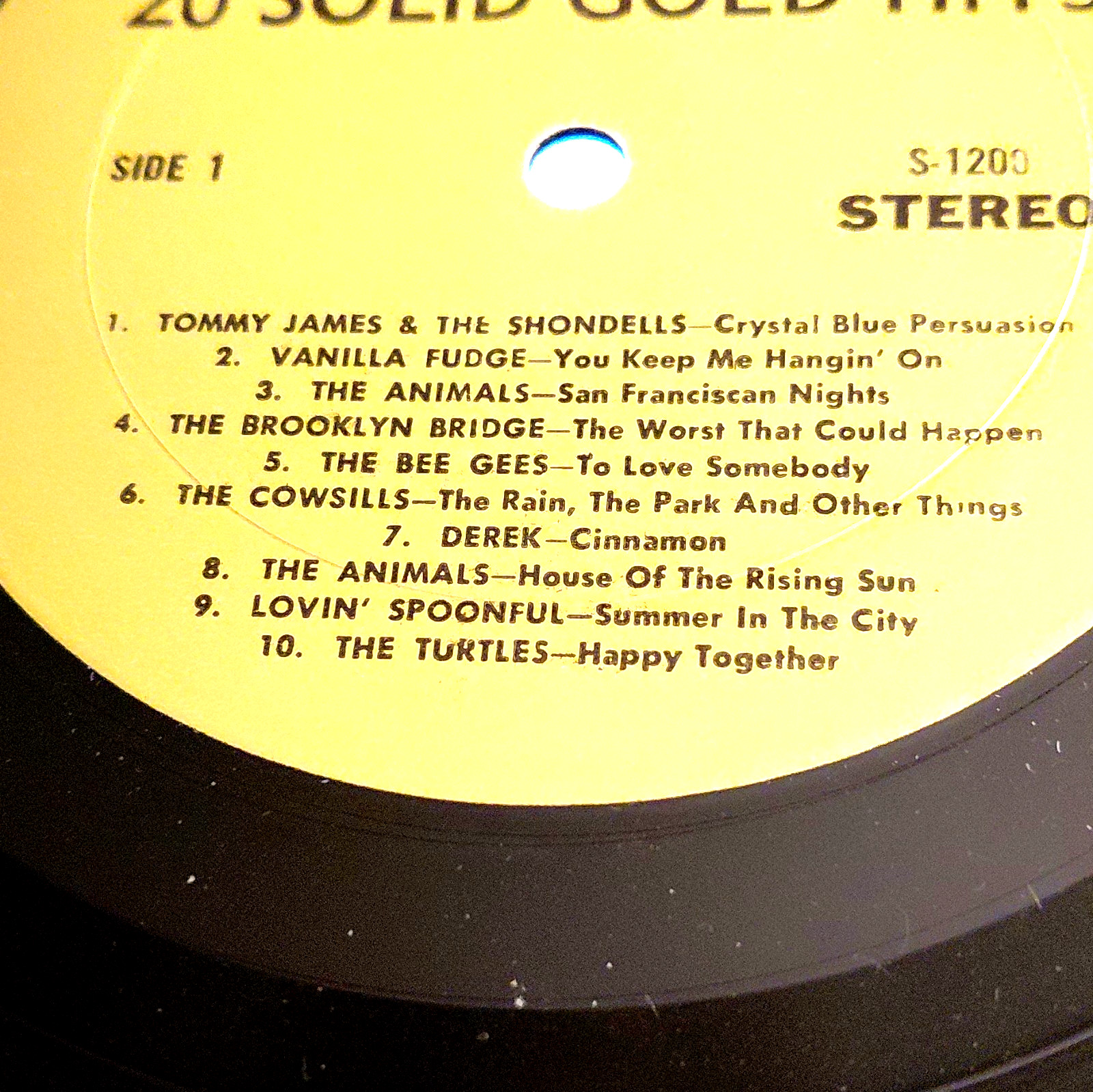 Crystal 20 Solid Gold Hits 12″ Black Vinyl LP Stereo Compilation S-1200