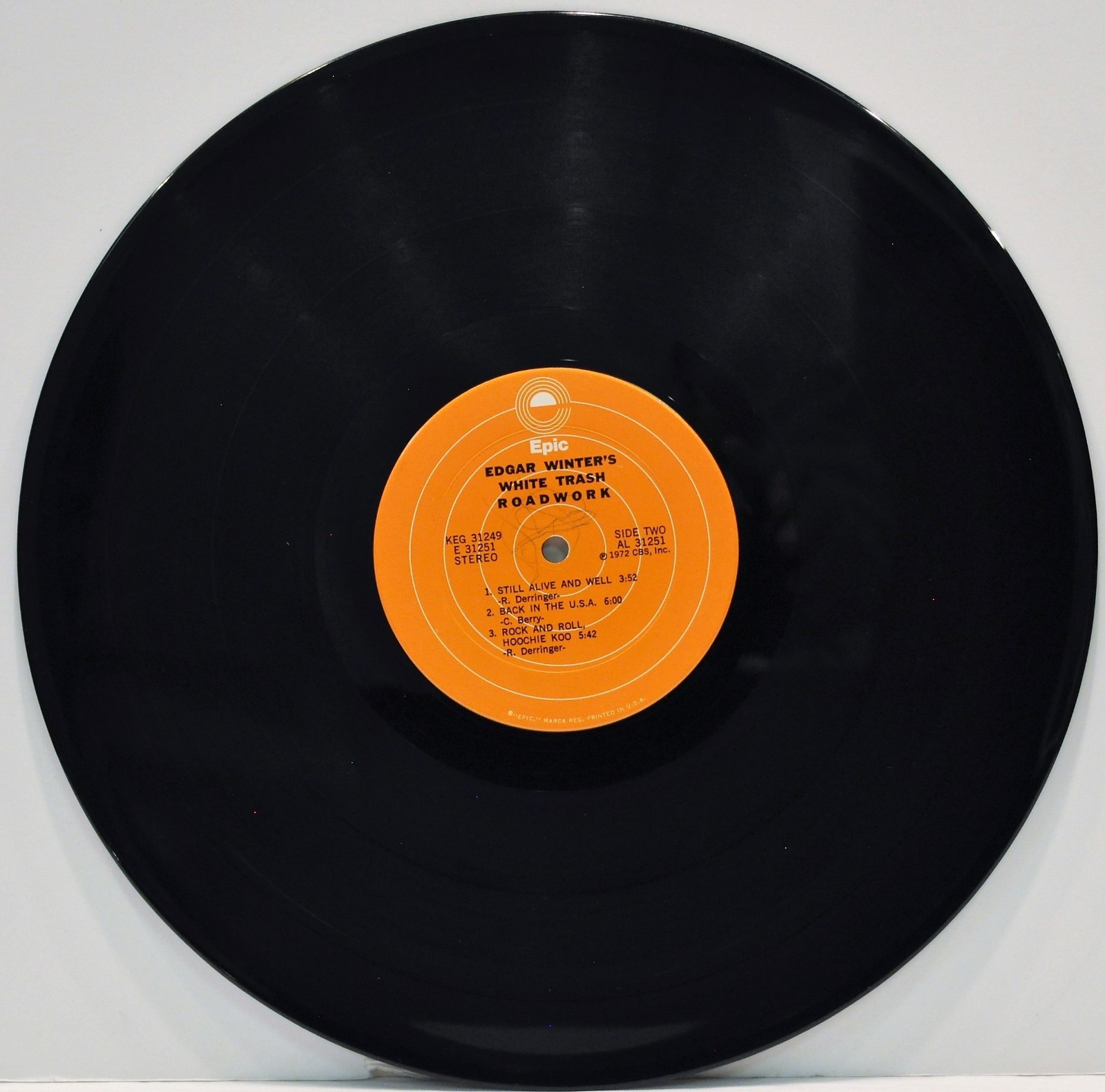 “Edgar Winter’s White Trash Roadwork” w/ Rick Derringer Double LP 1972 KEG 31249