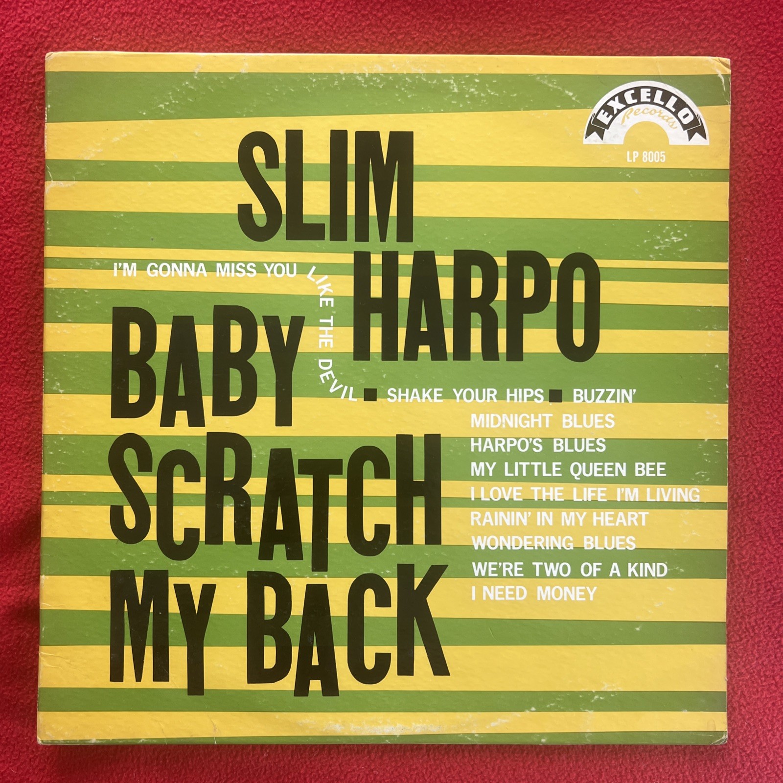 Slim Harpo Baby Scratch My Back EXCELLO Nashboro Records ‘66 LP 8005 VinyVG