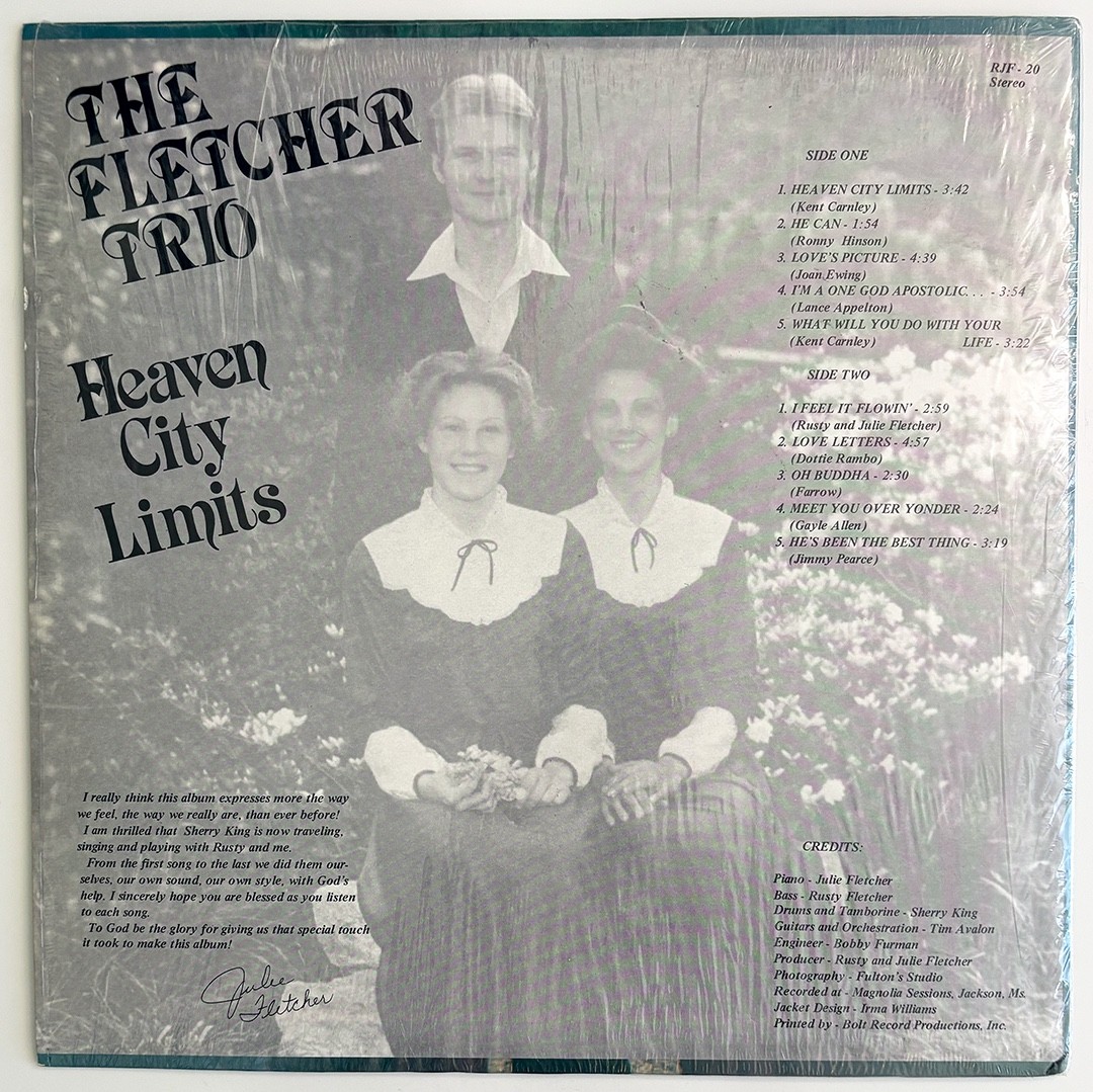FLETCHER TRIO Heaven City Limits, Rare Private Press, Country Pop Gospel LP Hear