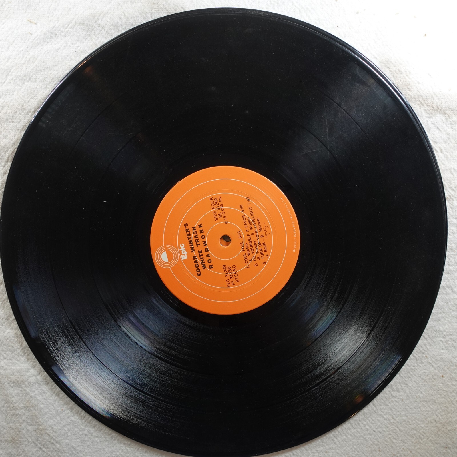Edgar Winter White Trash Roadwork Epic 31249 Record Album Vinyl LP