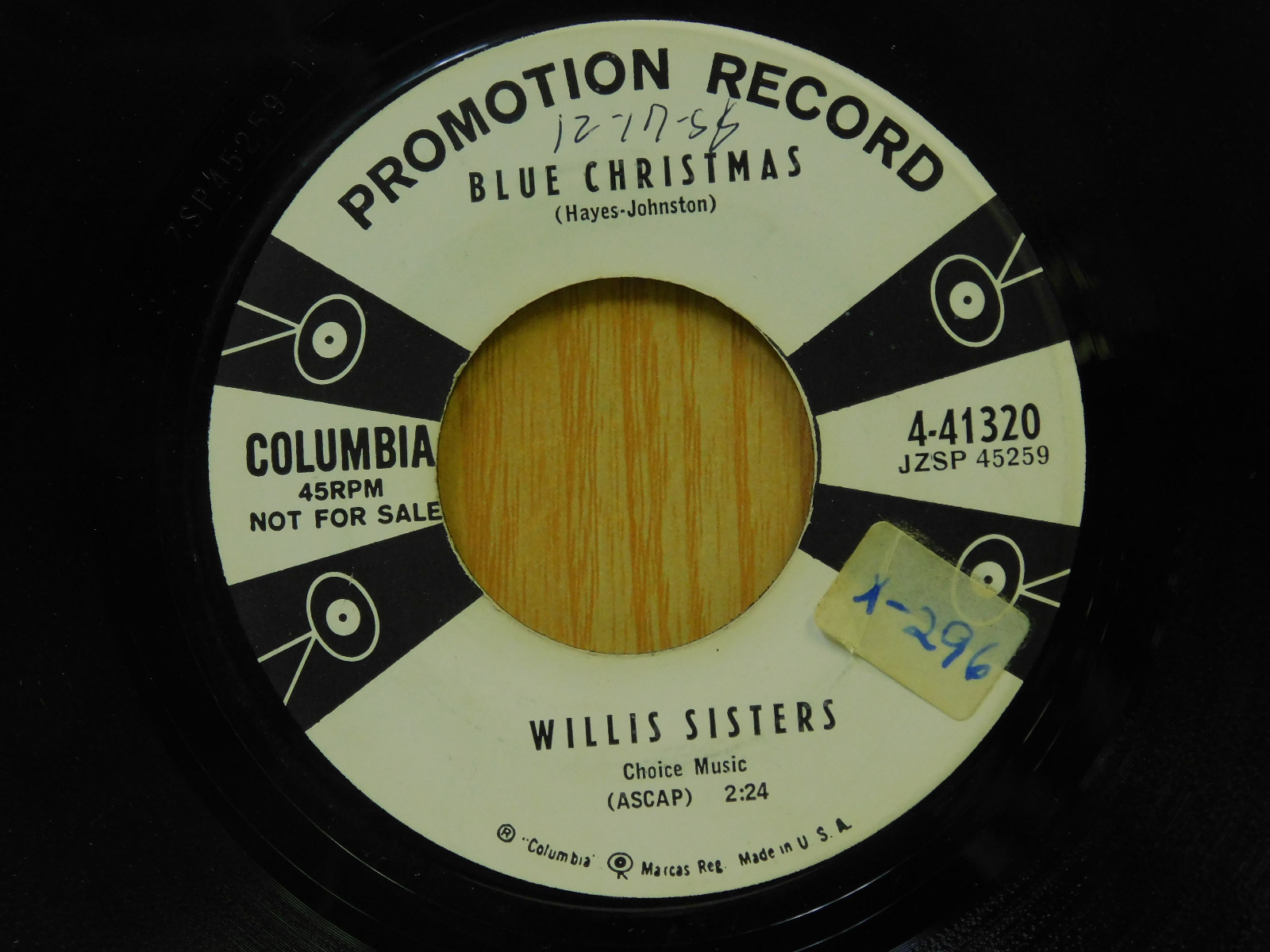Willis Sisters xmas 45 Blue Christmas bw Happy Birthday Jesus Columbia