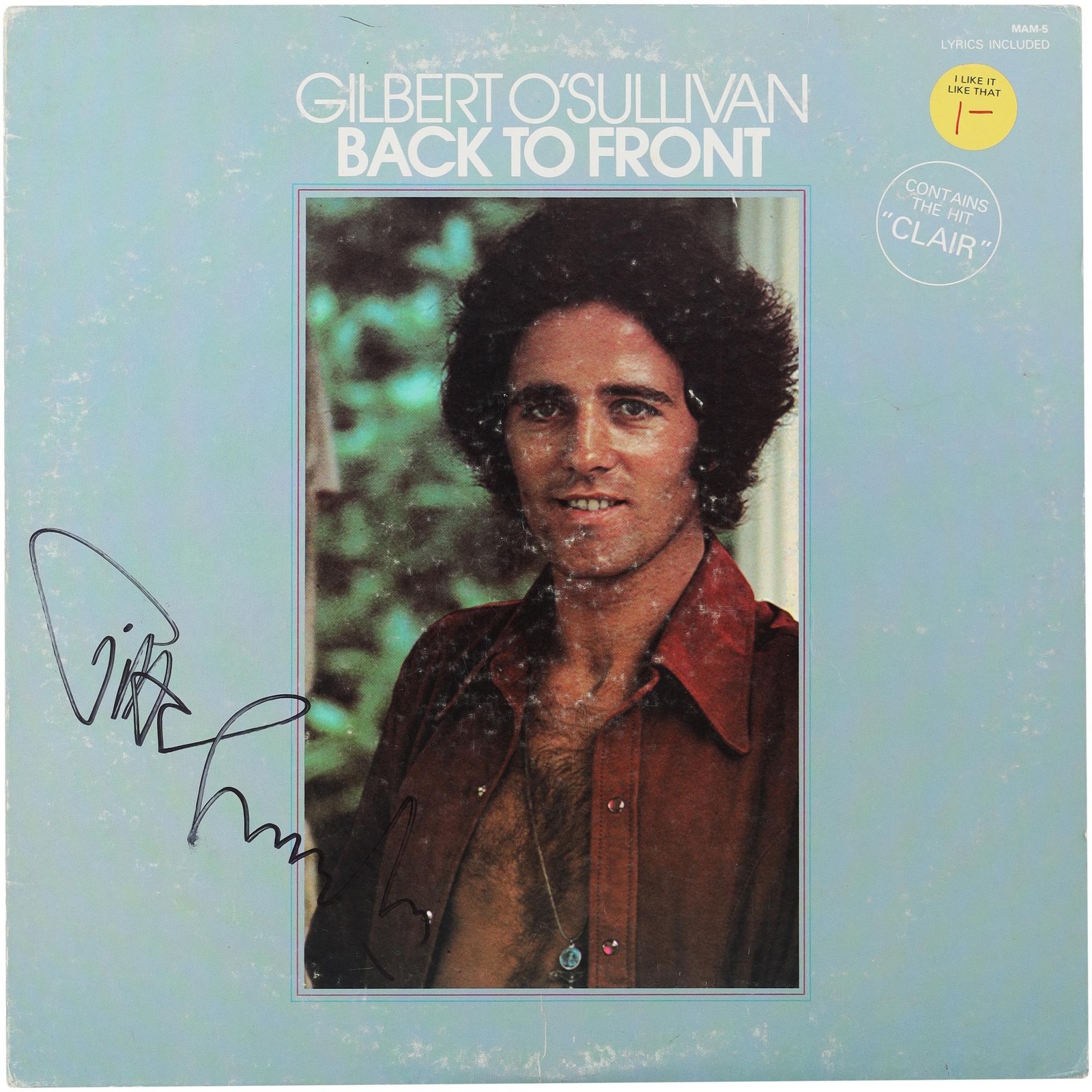 Gilbert O’Sullivan Autographed Back to Front Album – BAS