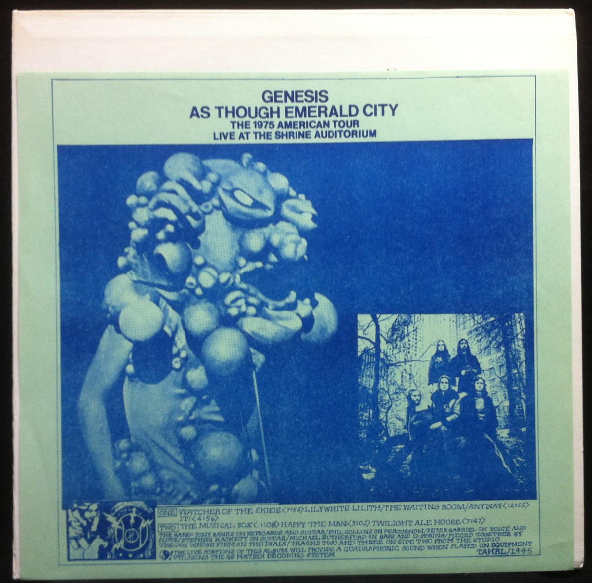 GENESIS As Though Emerald City Live At Shrine 1975 LP PHIL COLLINS PETER GABRIEL