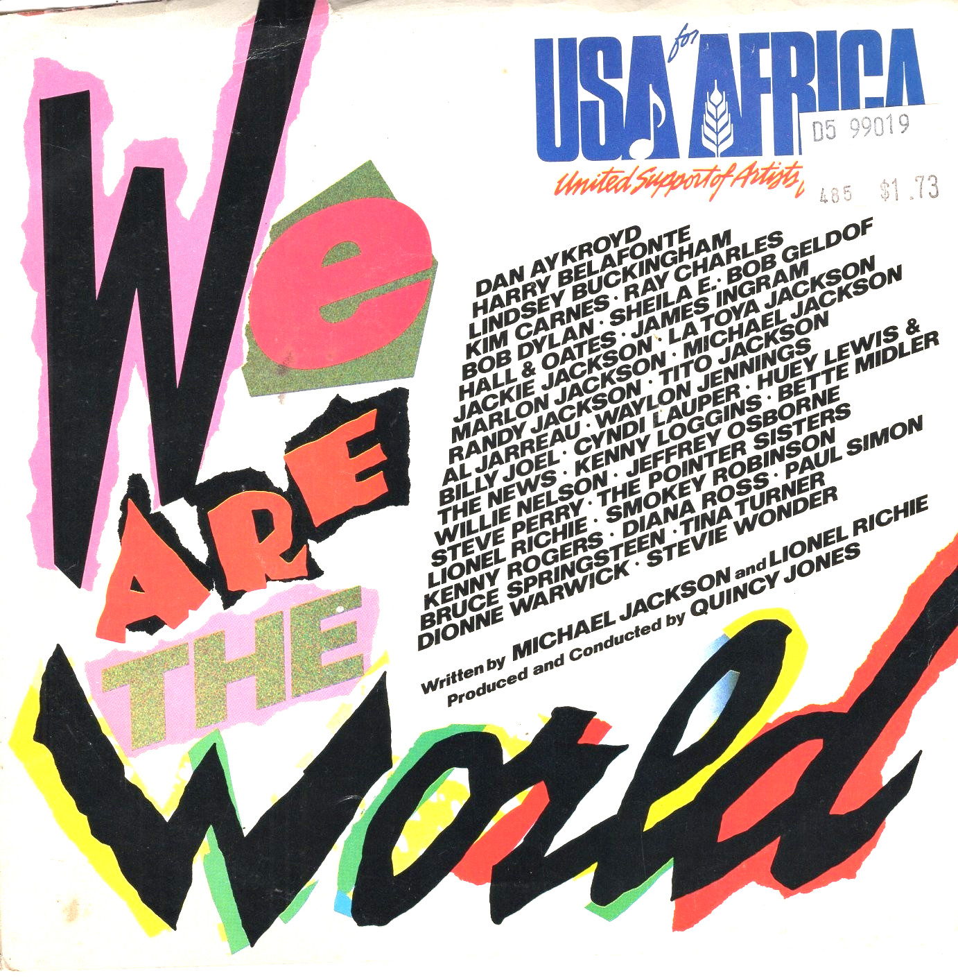 Quincy Jones & Various: We Are The World / Grace “USA For Africa” 45 RPM 9323
