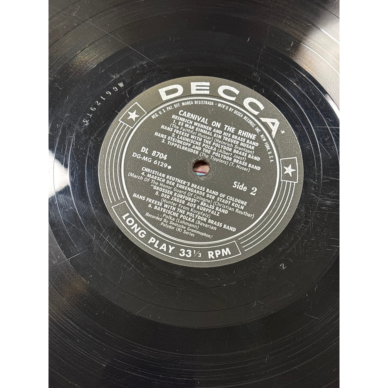 Various – Carnival On The Rhine Decca DL 8704 LP, Album VG+ with insert