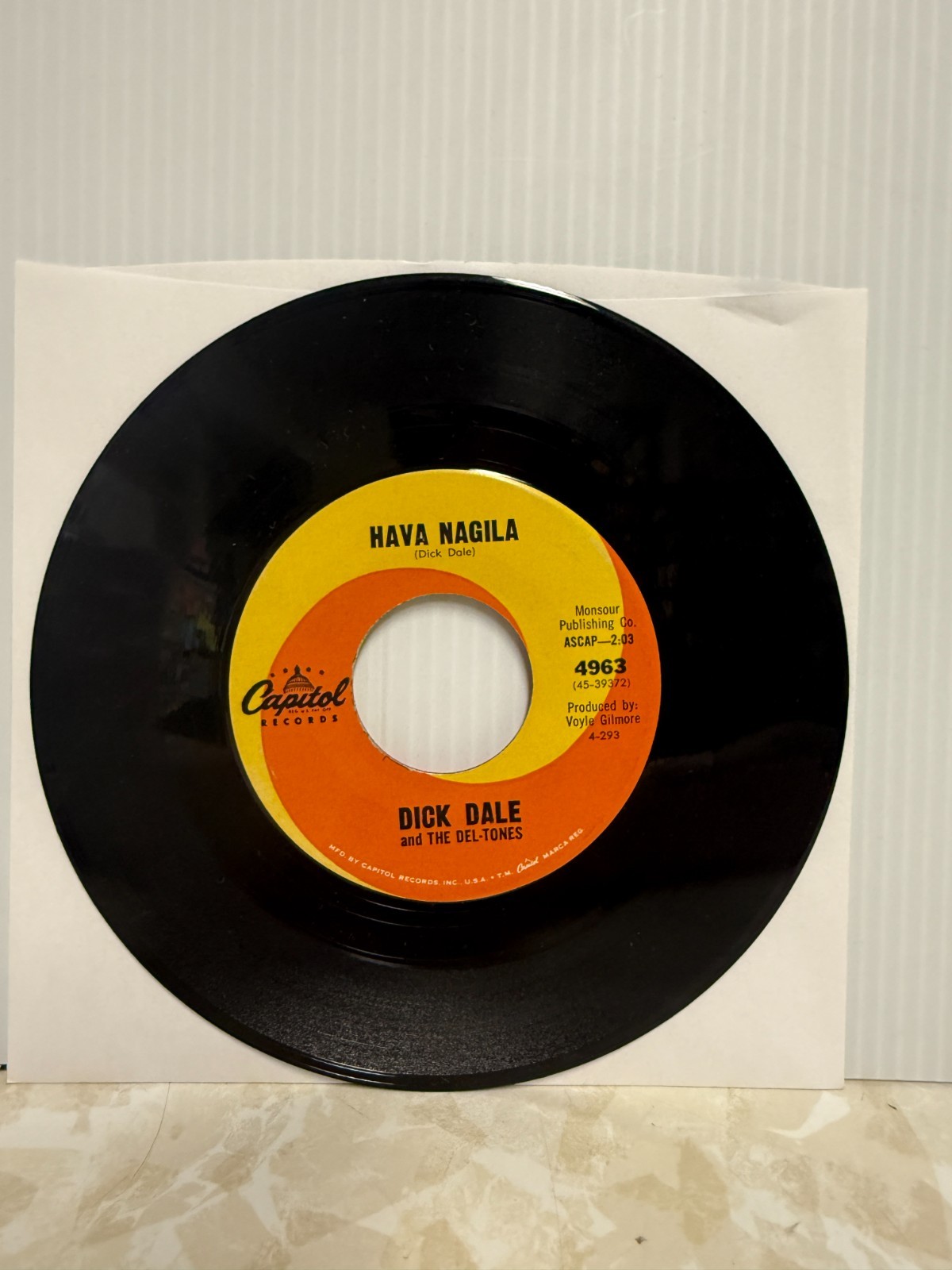 Dick Dale King of the Surf Guitars Hava Nagila 7″ 45rpm 1963 Canada Capitol