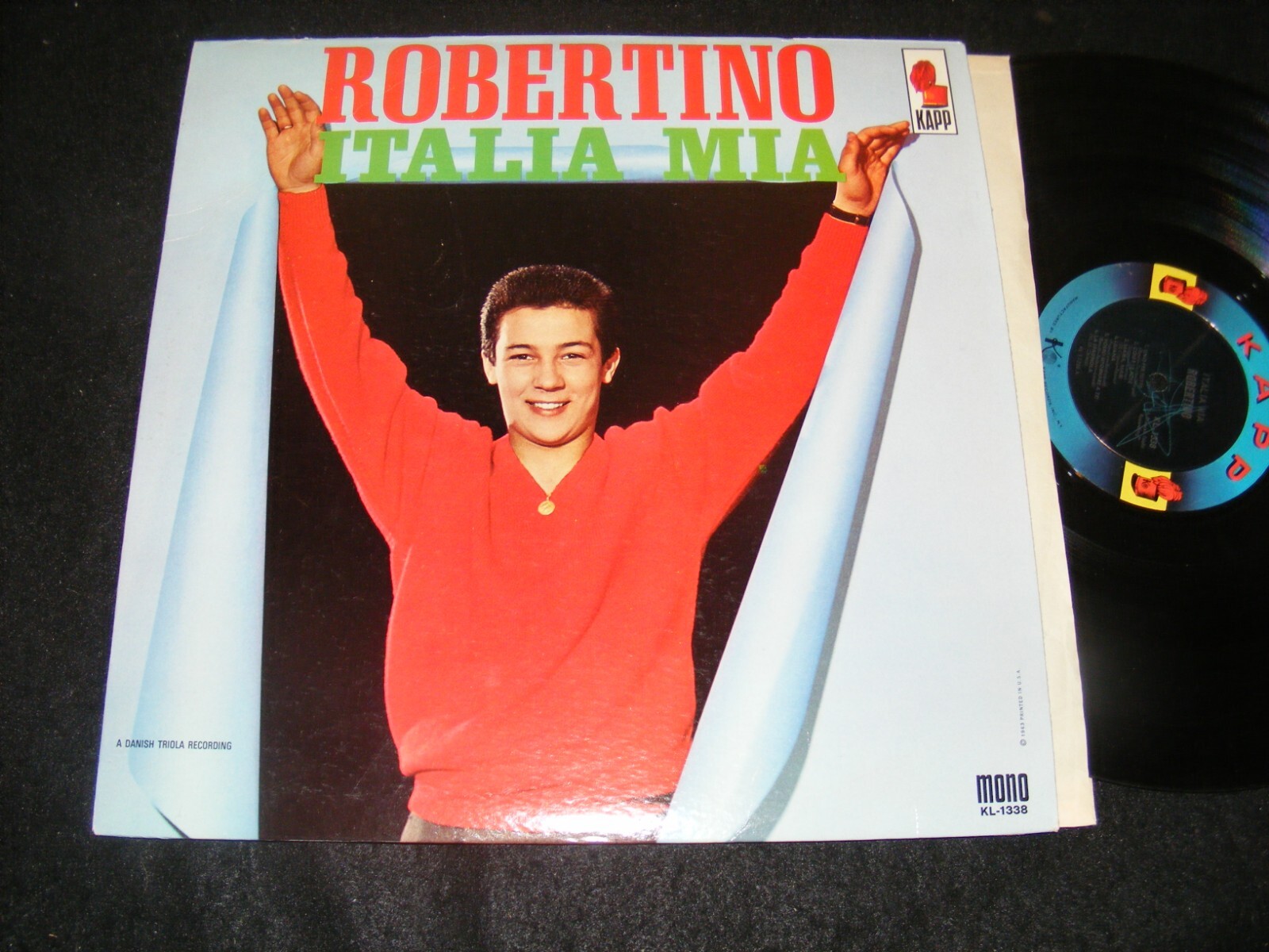 Italian Boy Singer LP ROBERTINO Italia Mia KAPP US Issue Mono Early 1960s