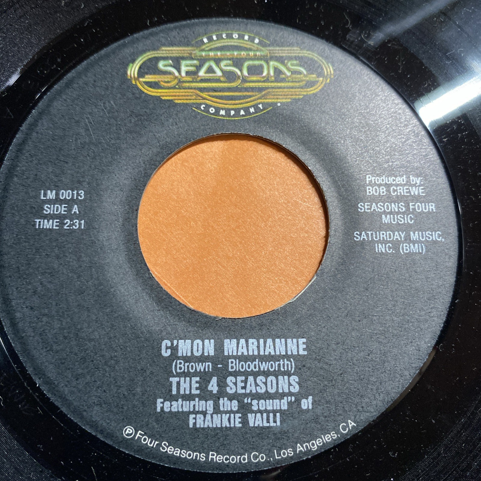 The 4 Seasons – C’mon Marianne – LM 0013 7″ Vinyl Single VG+