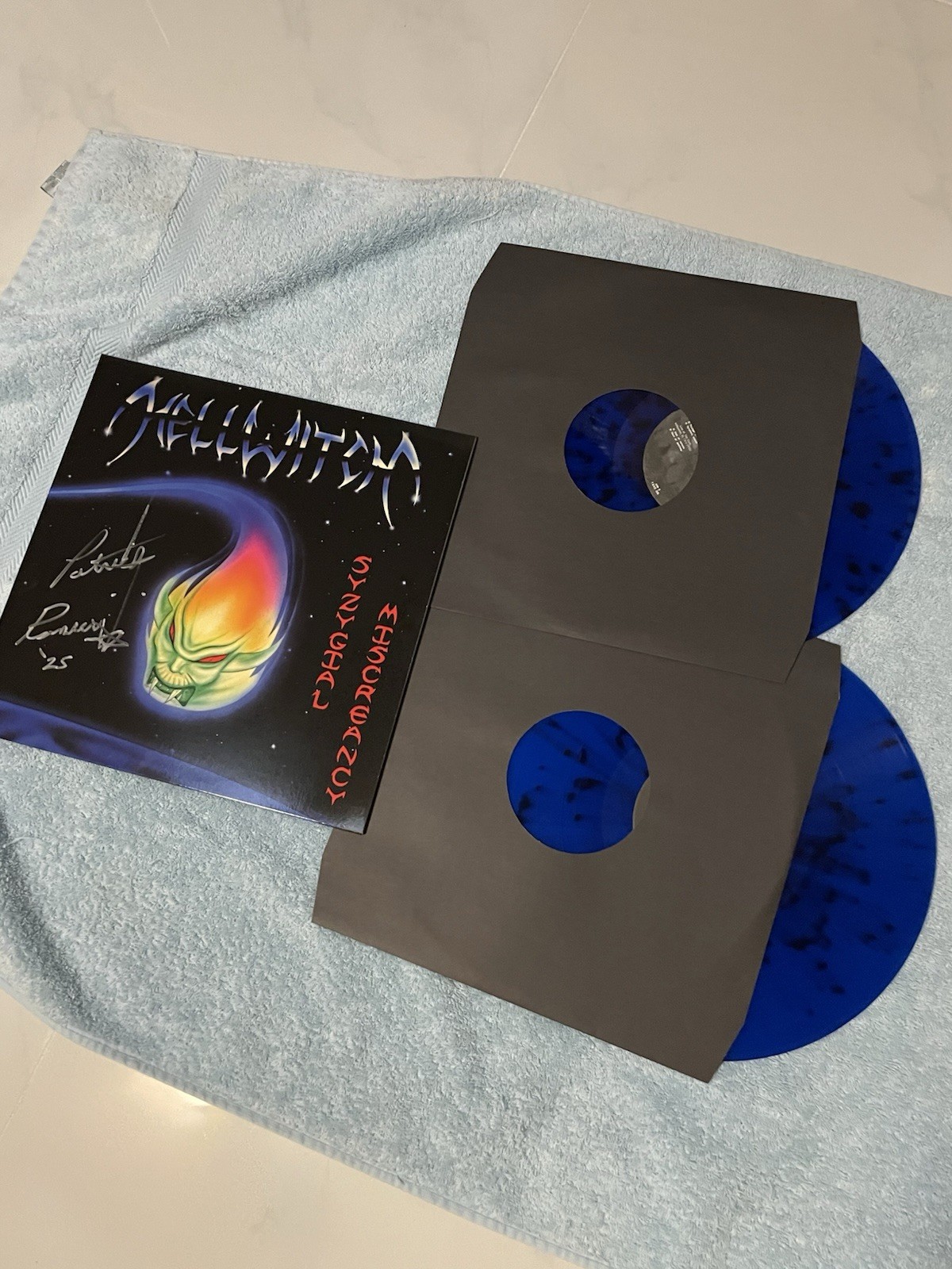 HELLWITCH “Syzygial Miscreancy” 2 LP (2012) gate SIGNED! BLUE SPLAT F.O.A.D. NEW